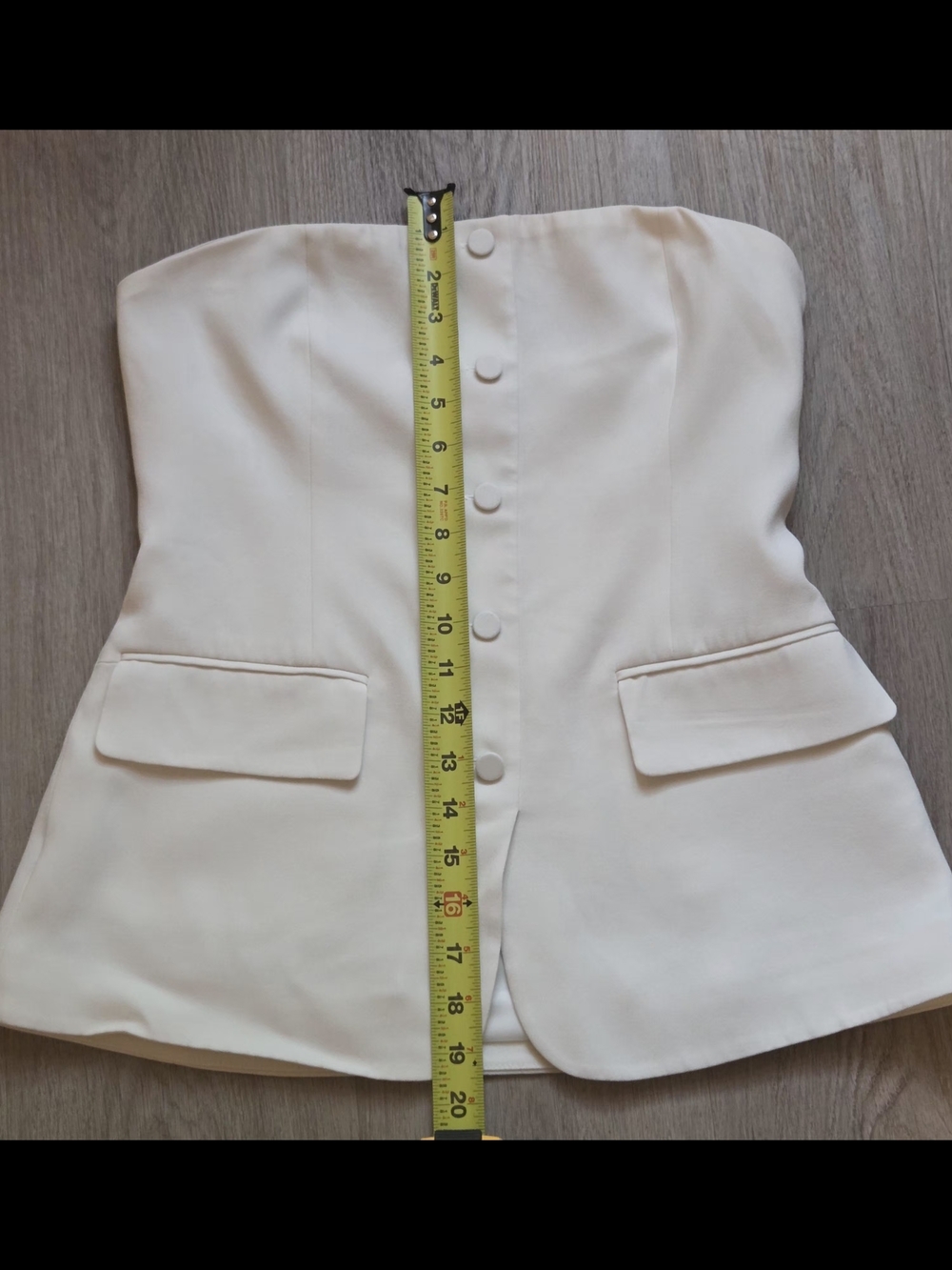 Babaton Strapless Buttoned Corset Top in White Size 8 - Picture 5 of 7